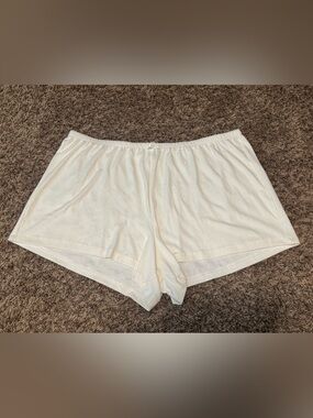 Auden White Pointelle White Knit Sleep Shorts